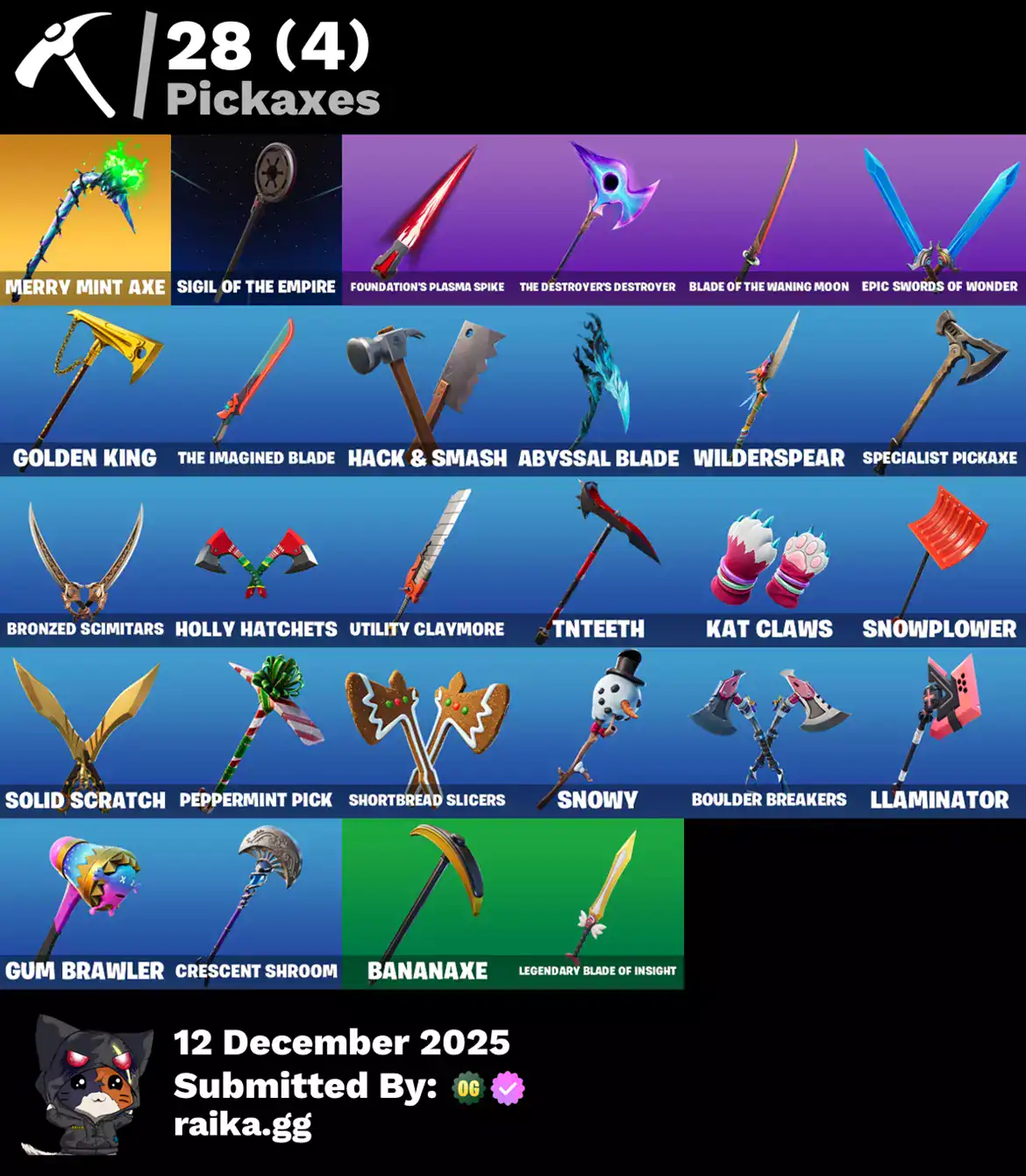 Quality Fortnite account with 20 skins including Ronin, Midas, Deadpool, and Polar Peely.