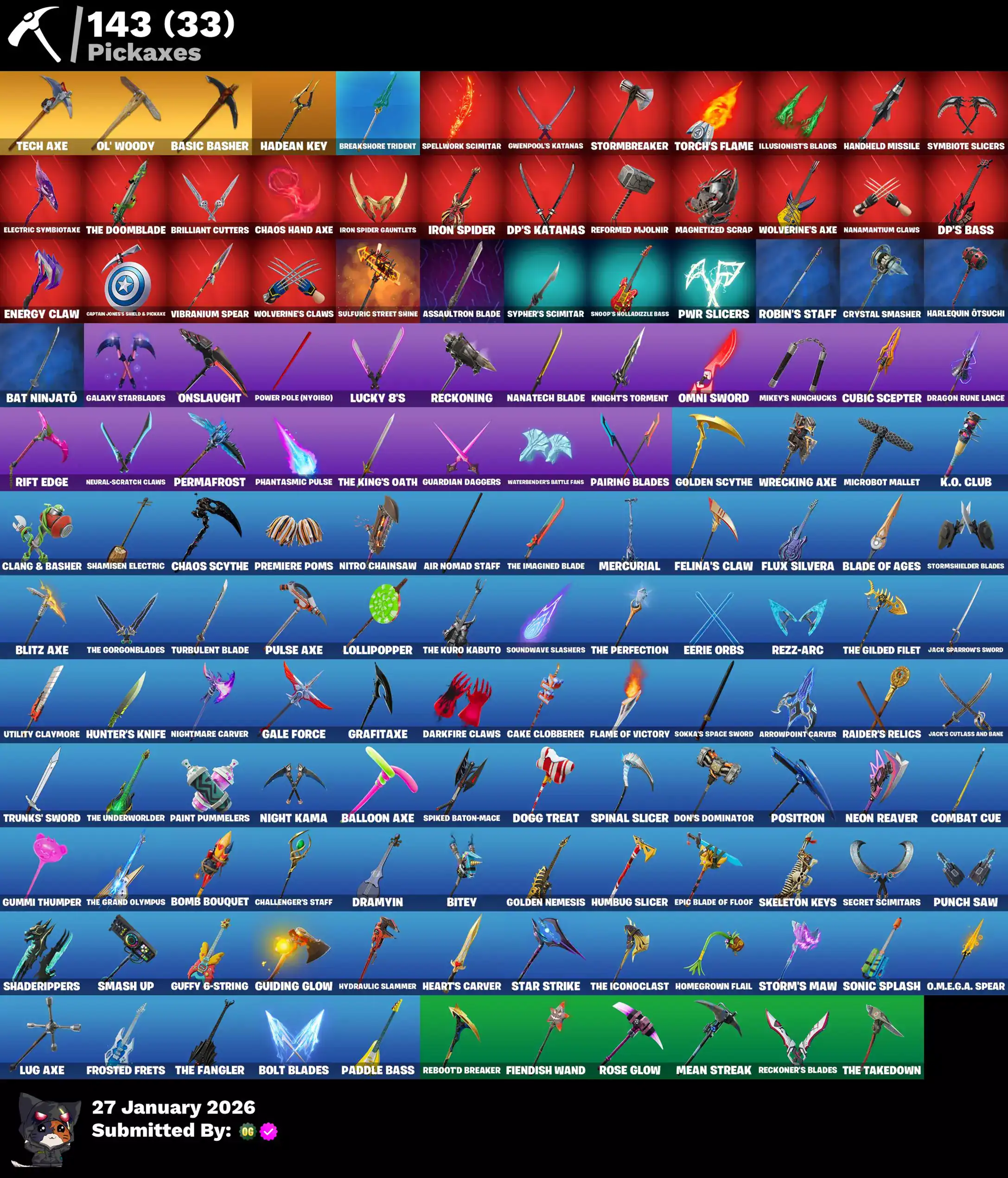 Fortnite skins with 151 skins, pickaxes, and weapons for sale.