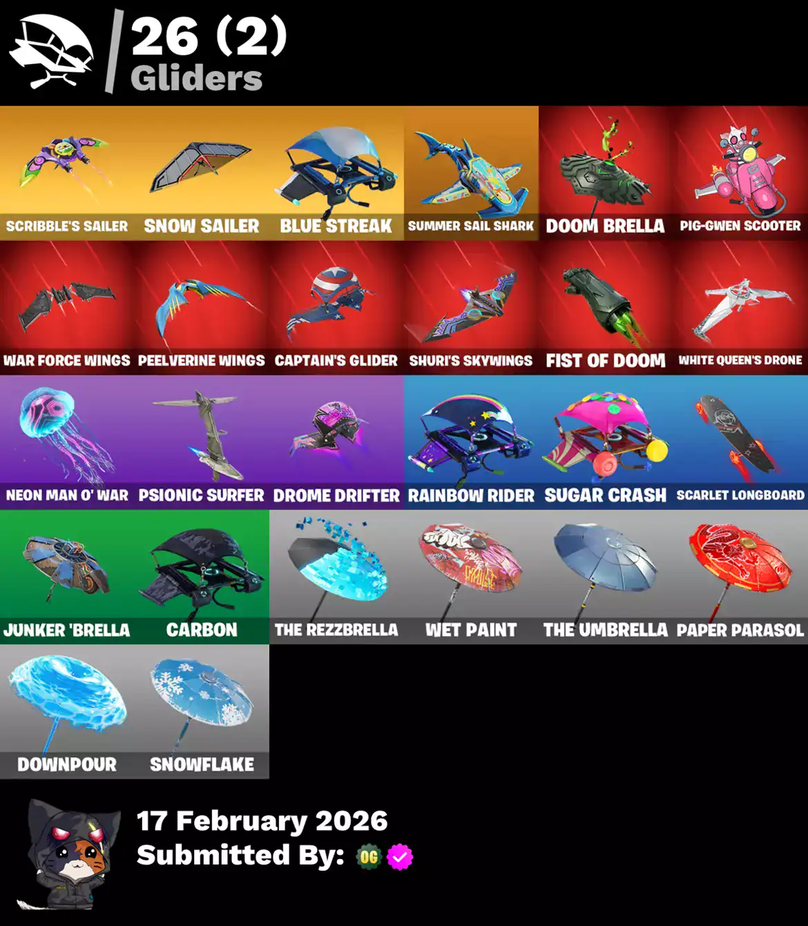 Fortnite skins featuring Dark Skully, Blue Team Leader, Rogue Agent, and more.