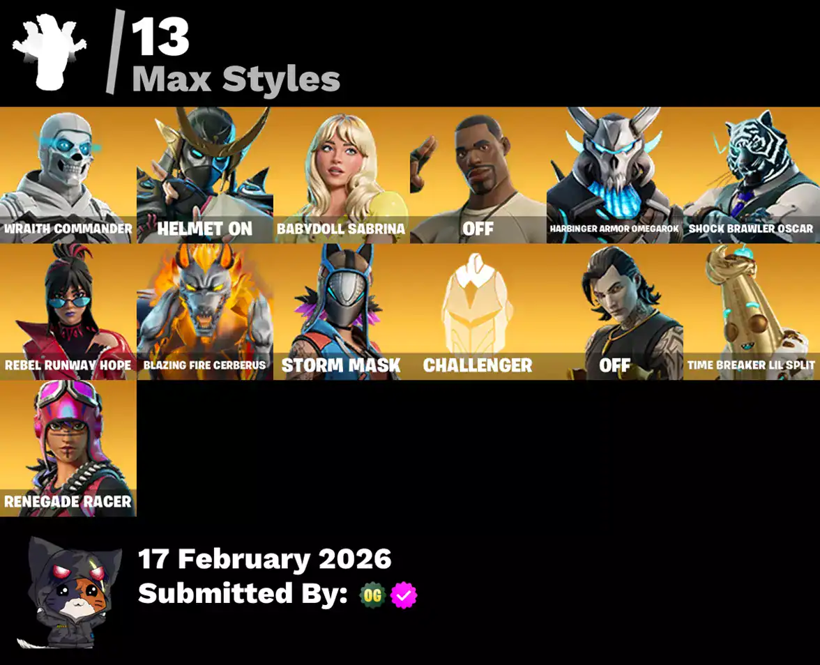 Fortnite skins including Travis Scott, Cloud Striker, Subzero Cryptic, Lina Scorch, and more.